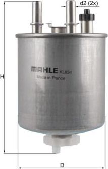 Топливный фильтр Mahle-Knecht. Артикул KL 834