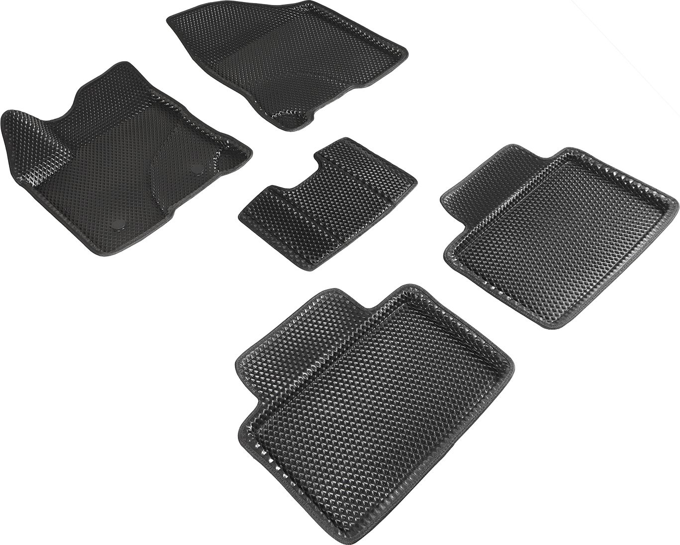 Коврики Seintex 3D EVA ромб для салона Lada Vesta 2015-2026 ЧЕРНЫЕ. Артикул 95188