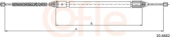 Трос ручника (тросик ручного тормоза) Cofle для Renault Megane I 1996-2003. Артикул 92.10.6682