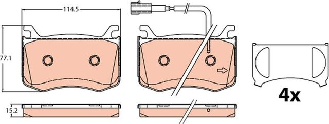 Тормозные колодки TRW передние для Alfa Romeo Giulia II (952) 2015-2026. Артикул GDB2205