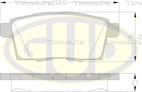 Тормозные колодки G.U.D.. Артикул GBP126800