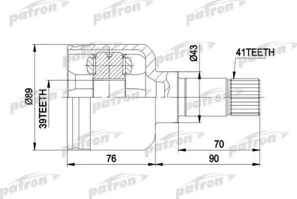 Шрус внутренний (граната) Patron передний левый для Citroen Jumper I 1994-2002. Артикул PCV5020