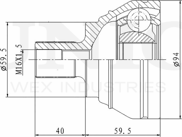 ШРУС наружный (Unio). Артикул CVJ-20205