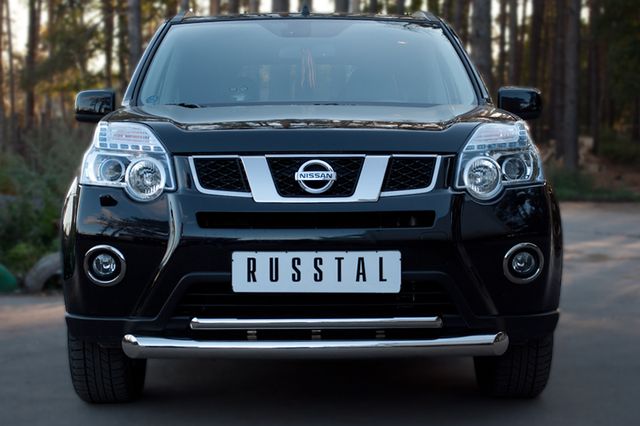 Защита RusStal переднего бампера d76/42 (дуга) для Nissan X-Trail T31 2011-2014. Артикул XNZ-000963
