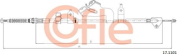 Трос ручника (тросик ручного тормоза) Cofle. Артикул 17.1101