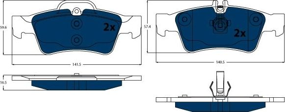 Тормозные колодки TRW ELECTRIC BLUE задние для Mercedes-Benz S-Класс V (W221) 2009-2013. Артикул GDB1546BTE