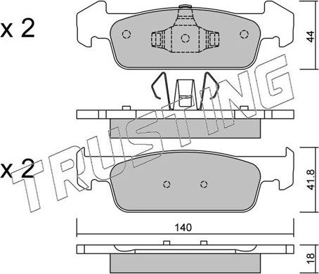 Тормозные колодки Trusting. Артикул 991.1