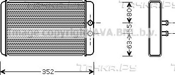 Радиатор отопителя (печки) AVA передний для Citroen Jumper I 2002-2006. Артикул FTA6265