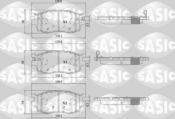 Тормозные колодки Sasic передние для Kia Rio II 2005-2011. Артикул 6216198