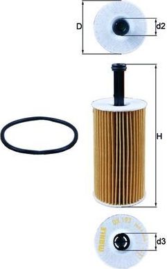 Масляный фильтр Mahle-Knecht. Артикул OX 193D