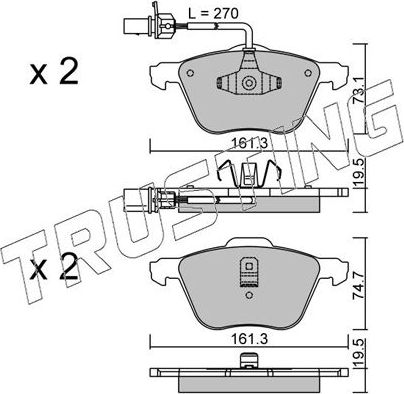 Тормозные колодки Trusting. Артикул 567.0