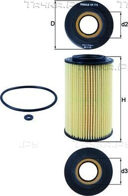 Масляный фильтр Mahle для Hyundai ix55 2007-2010. Артикул OX 773D
