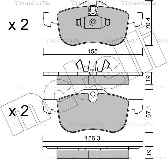 Тормозные колодки Metelli передние для Rover 75 I 1999-2005. Артикул 22-0307-0