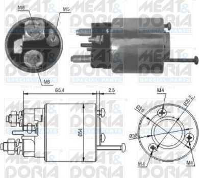 Втягивающее реле стартера Meat & Doria для Citroen C2 2003-2012. Артикул 46018