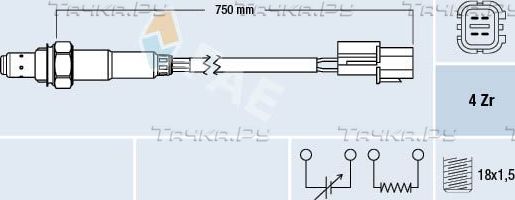 Лямбда-зонд (кислородный датчик) FAE передний для Volvo V40 I 2001-2004. Артикул 77291