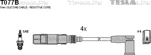 Высоковольтные провода (провода зажигания) (комплект) Tesla. Артикул T077B