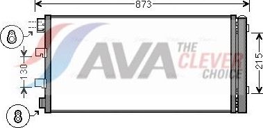 Радиатор кондиционера (конденсатор) AVA (алюминий). Артикул RTA5475D