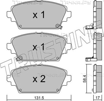 Тормозные колодки Trusting передние для Honda Accord VI 1998-2003. Артикул 480.1
