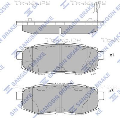 Тормозные колодки Sangsin Hi-Q задние для Subaru BRZ 2012-2016. Артикул SP1777