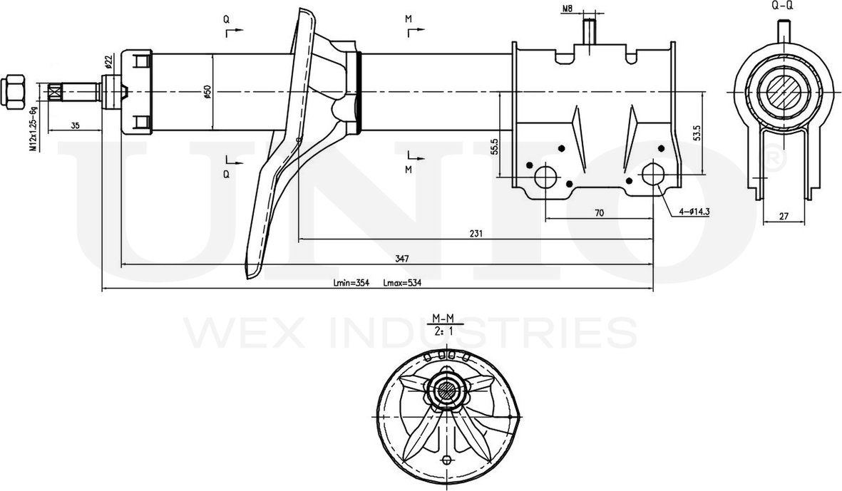 Амортизатор подвески (Unio). Артикул SAB-10748