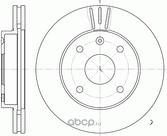 Диск тормозной вентилируемый (G-Brake). Артикул GR02882