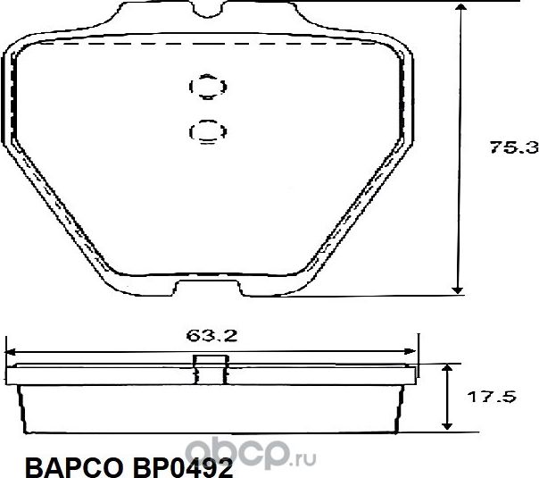 Колодки тормозные дисковые BP0492 передние, комплект, (Bapco) Bapco. Артикул BP0492