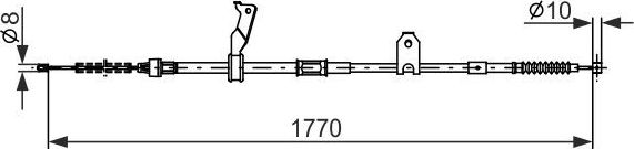 Трос ручника (тросик ручного тормоза) Bosch. Артикул 1 987 482 300