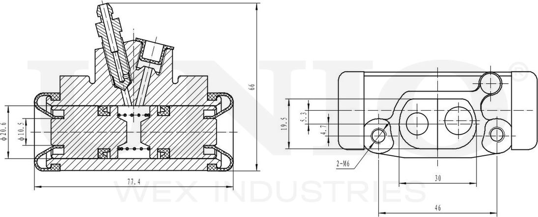 Цилиндр тормозной рабочий (Unio). Артикул BRC-20542
