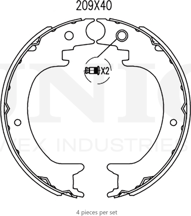 Колодки тормозные барабанные, комплект (Unio). Артикул BRP-10088