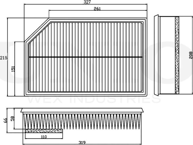 Фильтр воздушный (Unio). Артикул FLT-10170