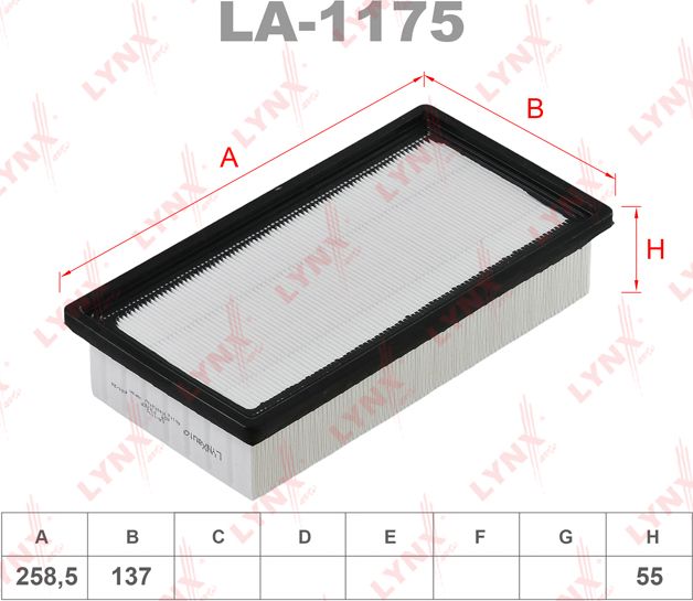 Фильтр воздушный (Lynxauto). Артикул LA-1175