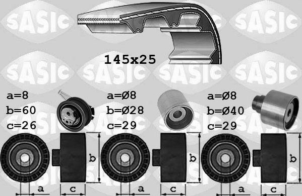 Ремень ГРМ с роликами (комплект) Sasic для Volkswagen Golf Sportsvan I 2014-2026. Артикул 1756087
