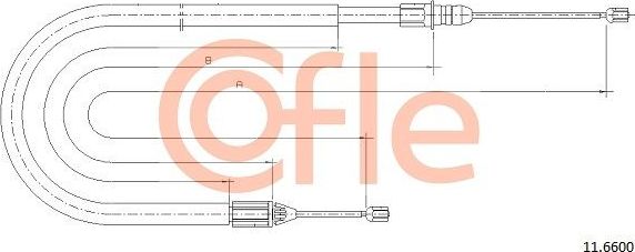 Трос ручника (тросик ручного тормоза) Cofle задний левый для Renault Clio II 1998-2013. Артикул 92.11.6600