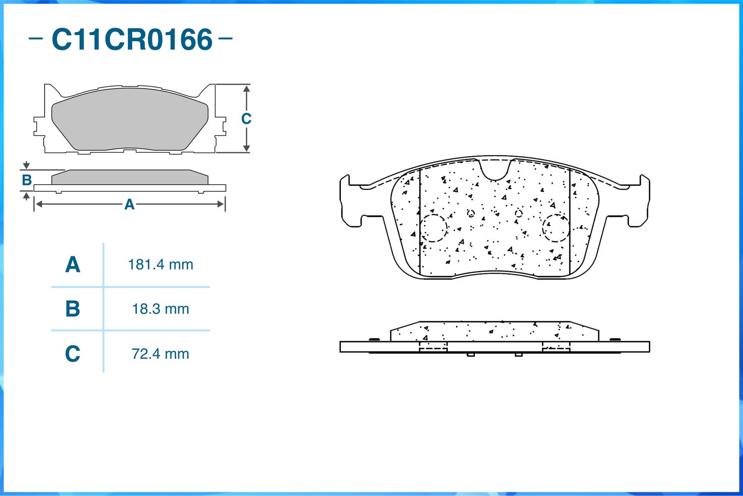 Колодки тормозные передние (Low Metallic) (Cworks). Артикул C11CR0166
