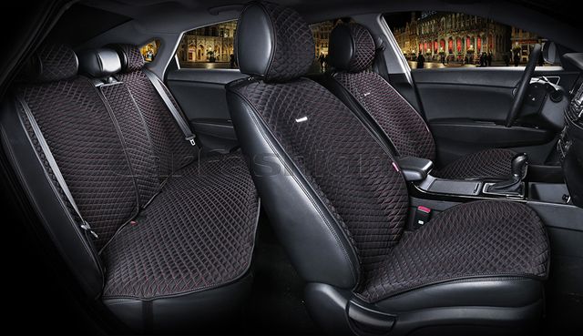 Накидки универсальные CarFashion Palermo Plus для авто, цвет Черный/Оранжевый. Артикул 21765