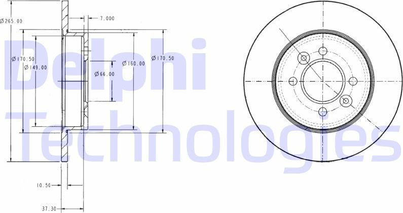 Тормозной диск Delphi. Артикул BG2694