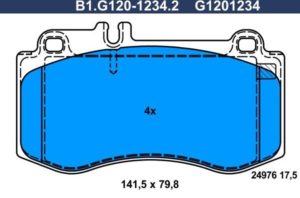 Тормозные колодки Galfer. Артикул B1.G120-1234.2