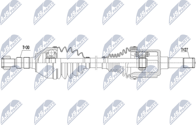 Полуось (привод в сборе, приводной вал) NTY для Opel Cascada 2013-2019. Артикул NPW-PL-065