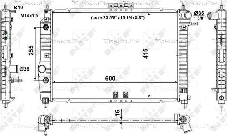 Радиатор охлаждения двигателя NRF EASY FIT для Chevrolet Aveo I 2003-2008. Артикул 53639
