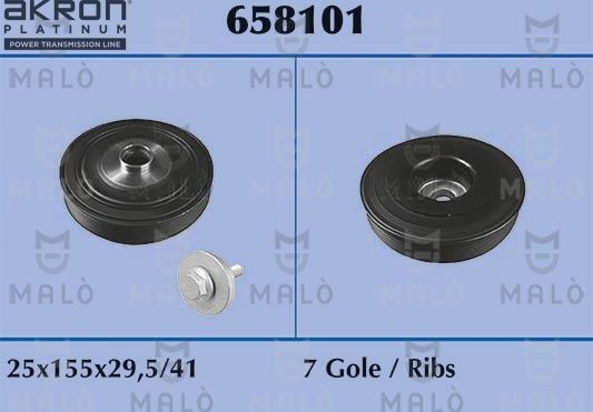 Шкив коленвала Malo для Renault Vel Satis I 2004-2009. Артикул 658101