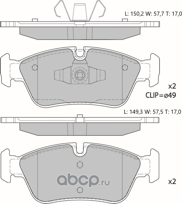 Колодки тормозные дисковые Avantech (противоскрипная пластина в компл.). Артикул AV072