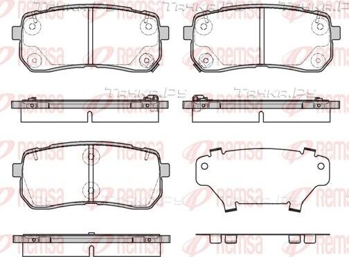 Тормозные колодки Remsa задние для Kia Sorento III Prime 2015-2026. Артикул 1288.12