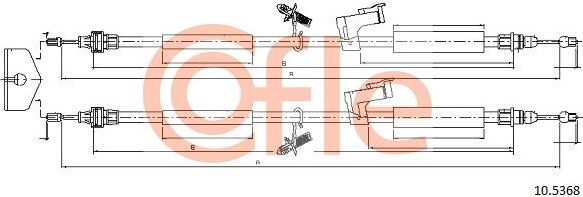 Трос ручника (тросик ручного тормоза) Cofle. Артикул 10.5368
