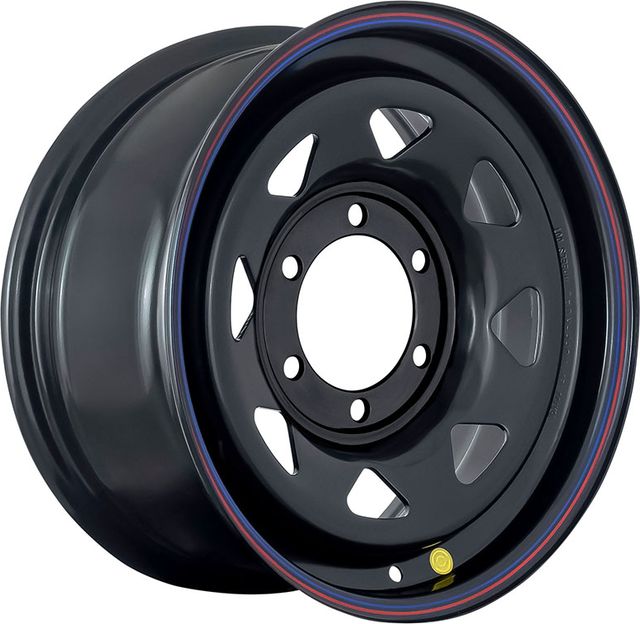 Колёсный диск OFF-ROAD Wheels усиленный стальной черный 6x139,7 7xR16 d110 ET+30 (треуг. мелкий) для Mitsubishi L400 1995-2006. Артикул 1670-63910BL+30A17X