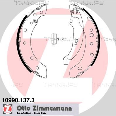 Тормозные колодки (стояночная тормозная система) Zimmermann задние для Renault Twingo I 1996-2007. Артикул 10990.137.3