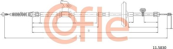 Трос ручника (тросик ручного тормоза) Cofle. Артикул 92.11.5830