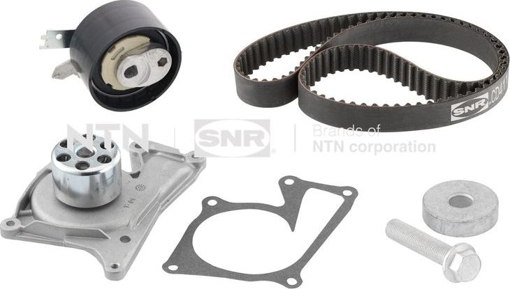 Помпа (водяной насос) с комплектом ремня ГРМ NTN / SNR для Renault Kangoo II 2019-2026. Артикул KDP455.650