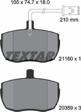 Тормозные колодки Textar. Артикул 2116002