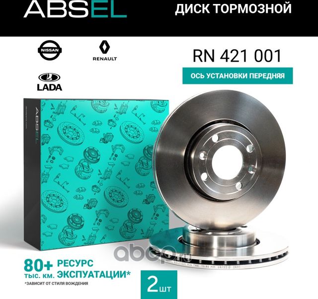 Диск тормозной передний (Absel). Артикул RN421001