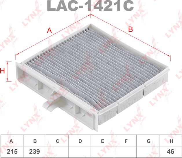 Салонный фильтр LYNXauto. Артикул LAC-1421C